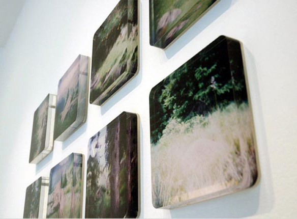 Julia Krahn, The Creation of Memory, installation view, manual color prints, printed by the artist herself, plexiglass 2 cm, 2007